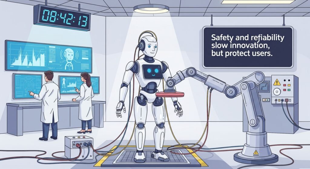 Home robot safety testing in controlled environment