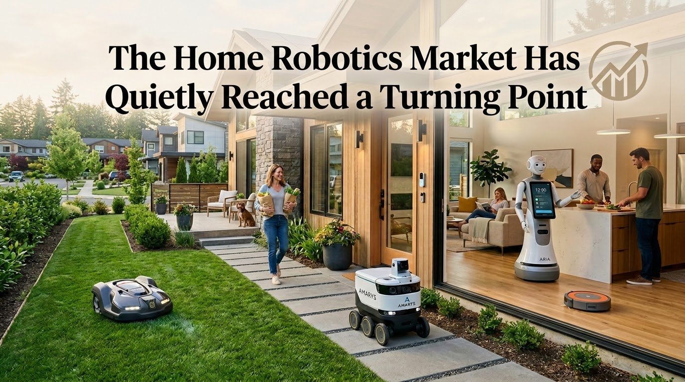 Global home robotics market growth chart showing expanding consumer service robot adoption from 2015 to 2026