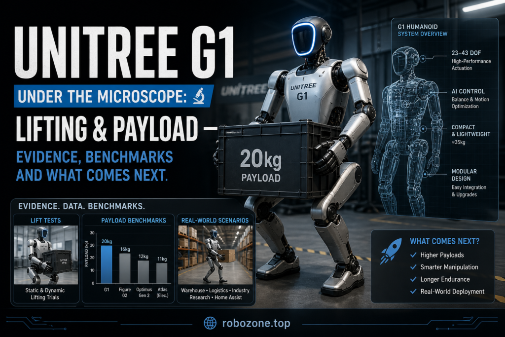 Unitree G1 Under the Microscope: Lifting & payload — Evidence, Benchmarks and What Comes Next