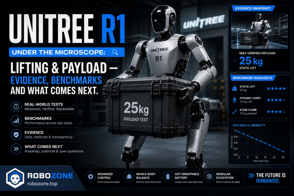 Unitree R1 Under the Microscope: Lifting & payload — Evidence, Benchmarks and What Comes Next